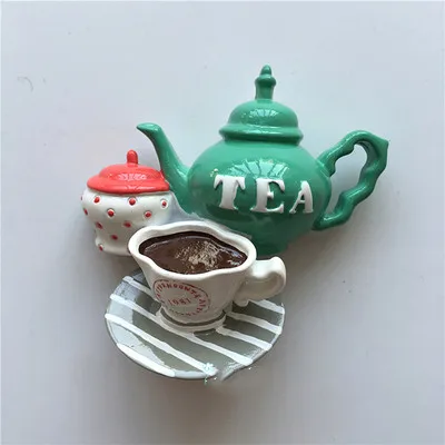 Творческий Красочный полимерный магнит чайник/яйцо/мороженое/кофе/молоко имитация холодильник для пищи магнит украшения для дома 1 шт./лот - Цвет: Green teapot