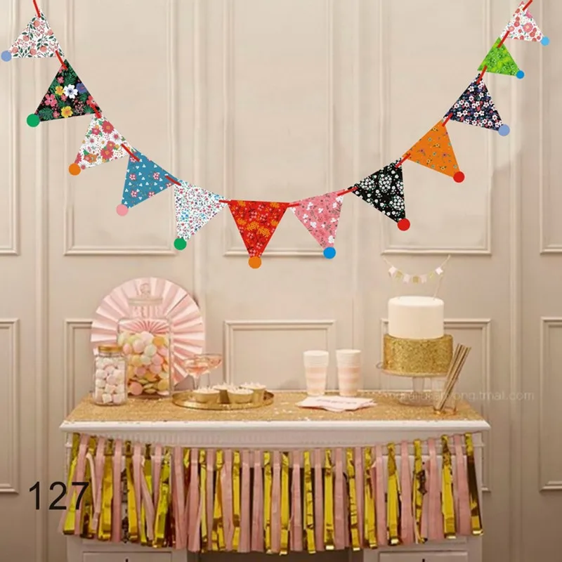 Новый флаг баннер гирлянда сделай сам блестящий флажок бумажный на день рождения