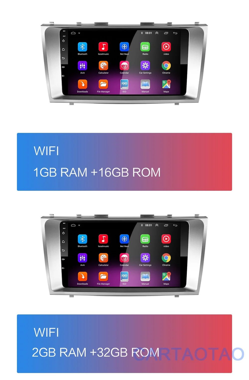 2G+ 32G " 2din Android 8,1 GO машинный DVD проигрыватель для Toyota Camry 2006 2007 2008 2009-2011 автомобиль радио gps навигации WI-FI плеер