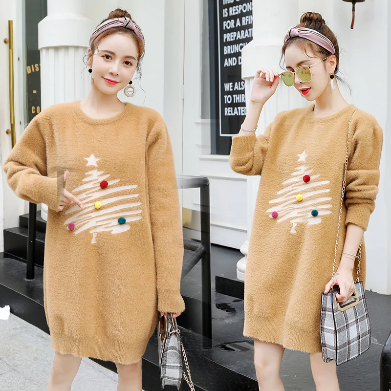 Женский осенний свитер для беременных пуловер свободные свитера зимние