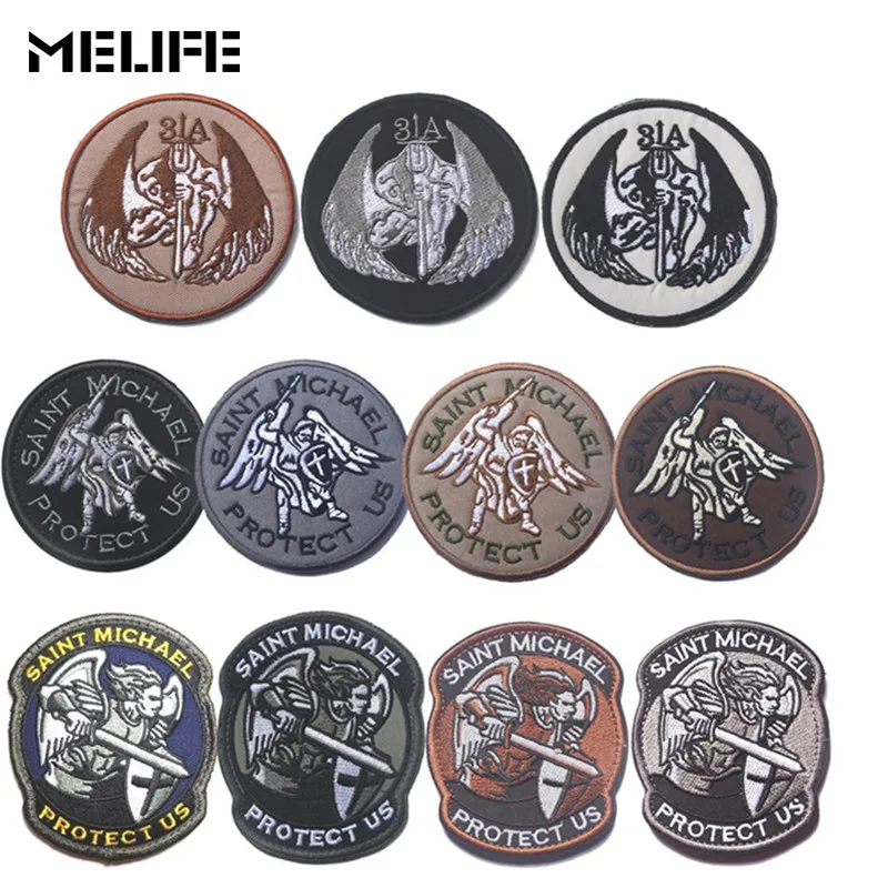 Team souvenirs Embroidery Patch Saint Michael Protect Us Morale Patch Saint Michael Tactical Combat Guardian Angel St.Michael