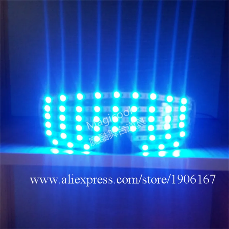 Blue Led Colorful Luminous Party glasses LED Growing Lighting Up Halloween Christmas Funny DJ Singer Glasses For Stage Show