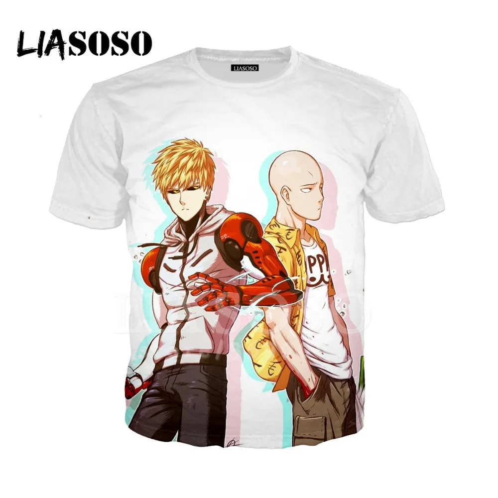 LIASOSO новинка 3D принт для женщин и мужчин ONE PUNCH MAN Saitama Genos Tatsumaki футболка летняя