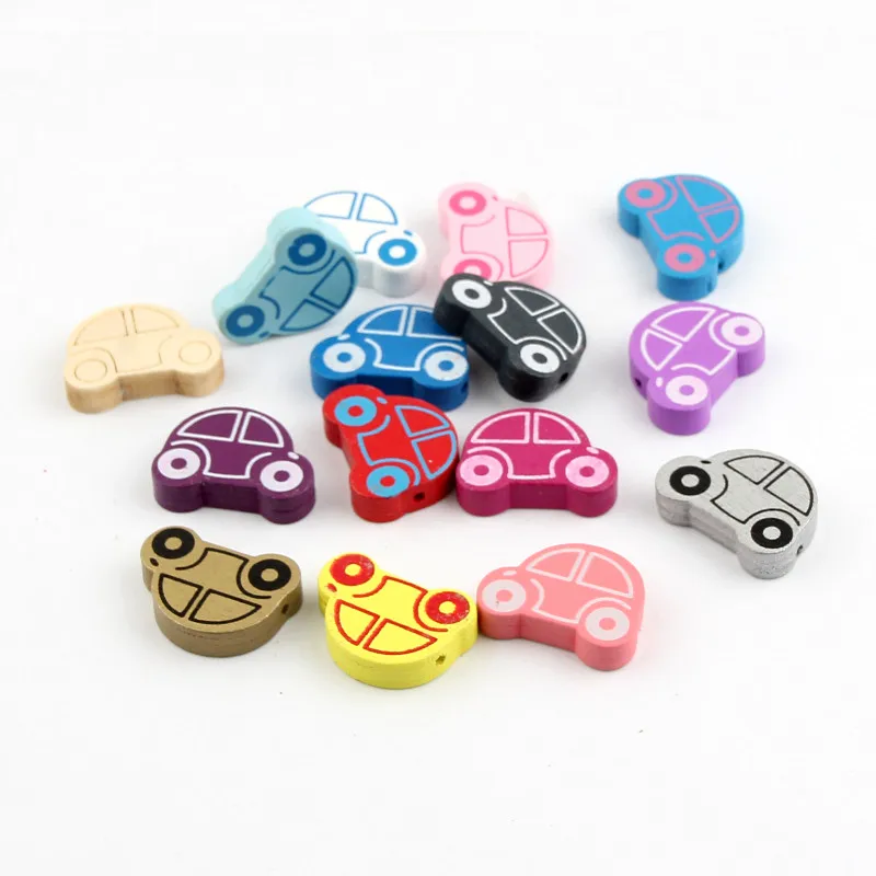 Выберите цвет деревянный милый автомобиль разделитель для бисера бусины 25x18 мм