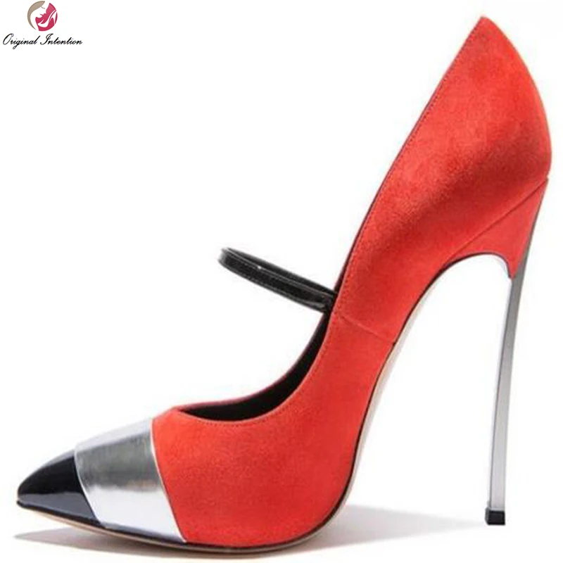 Женские туфли лодочки с острым носком на тонком каблуке размеры 4 10 5|orange shoes
