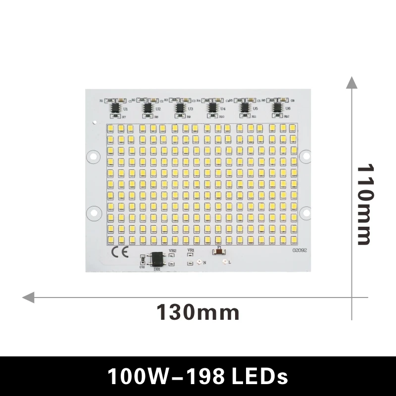 100W 220V Светодиодная лампа SMD2835 с бусинами Smart IC 220 В вход 10 Вт 20 Вт 30 Вт 50 Вт 100 вт DIY для наружного прожектора прожектор холодный белый теплый белый - Испускаемый цвет: 100W 220V