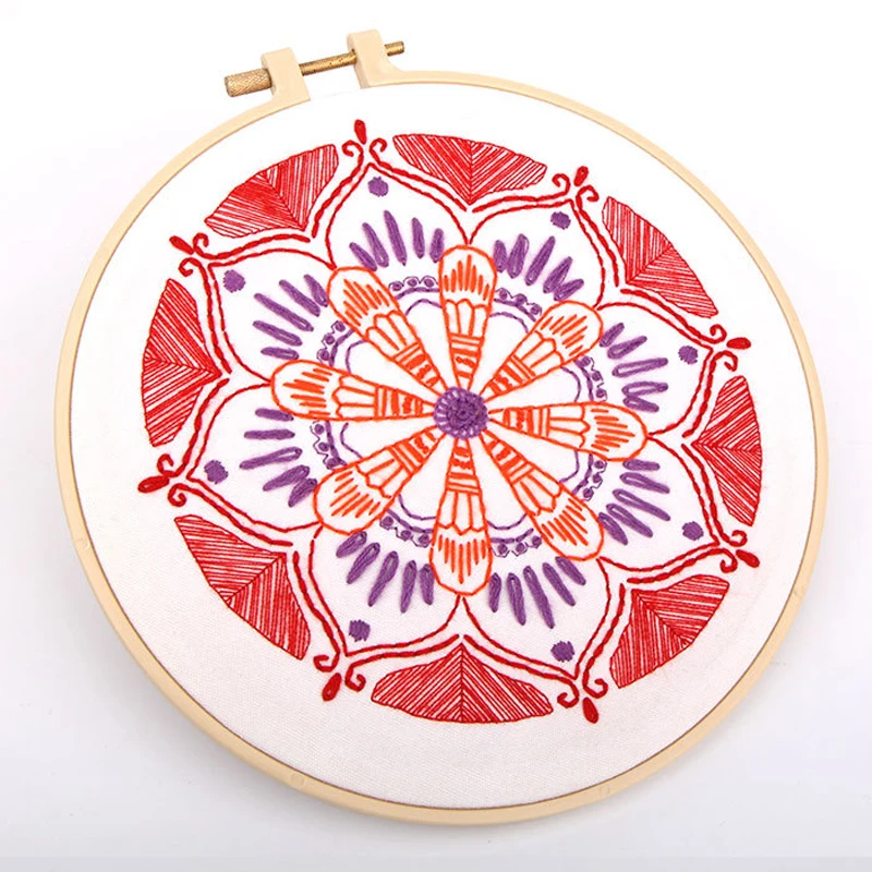 Красочные цветочные DIY наборы для вышивки с цветочным принтом вышивка начинающих