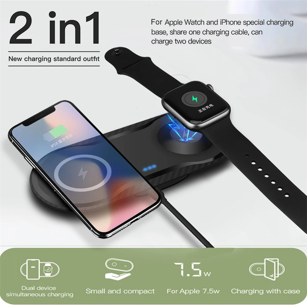 Qi Беспроводное зарядное устройство для Apple Watch 4 3 samsung Galaxy S9 S8 быстрая Беспроводная зарядная подставка для Xiaomi 9 iPhone X XS XR Max 7 8 10 Вт