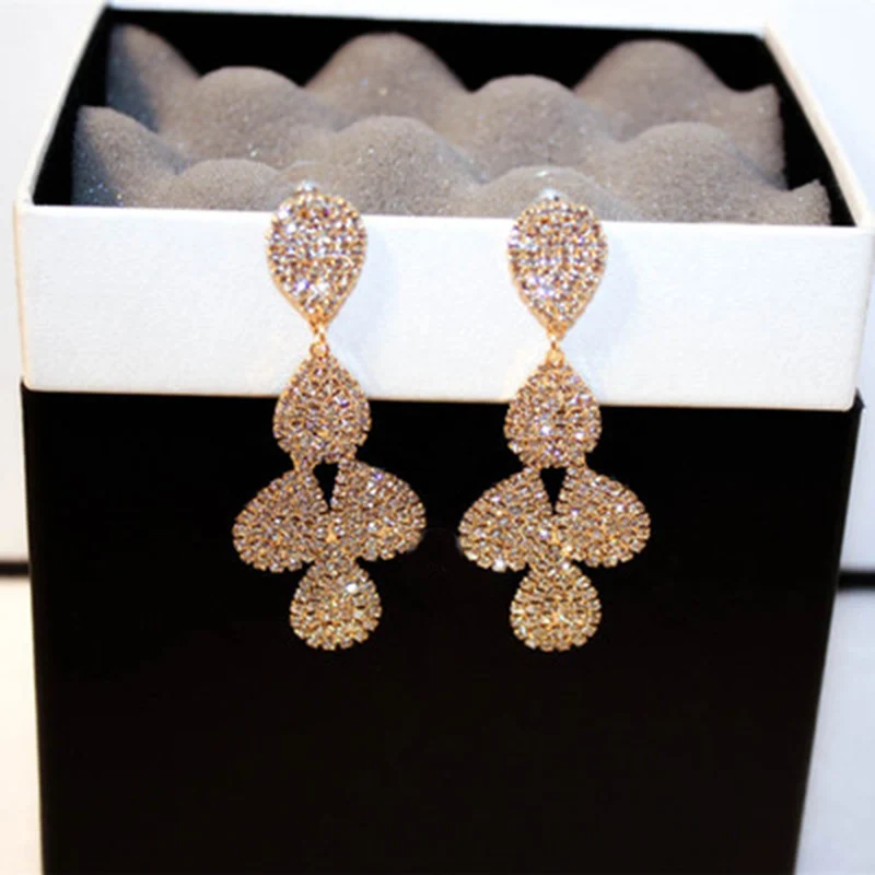 Большие длинные висячие серьги Charmwin новые модные брендовые Роскошные Стразы для