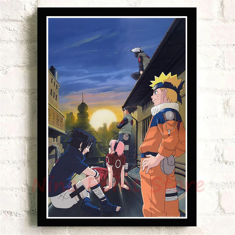 Постер Naruto бумага с покрытием плакат картины с комиксами бар Детская комната Декор бескаркасные