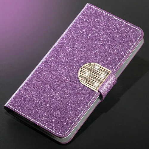 Purple diamond Роскошный модный блестящий чехол для huawei P8 P9 P10 P20 10 lite Plus Pro, чехол-книжка с бумажником - Цвет: Purple diamond