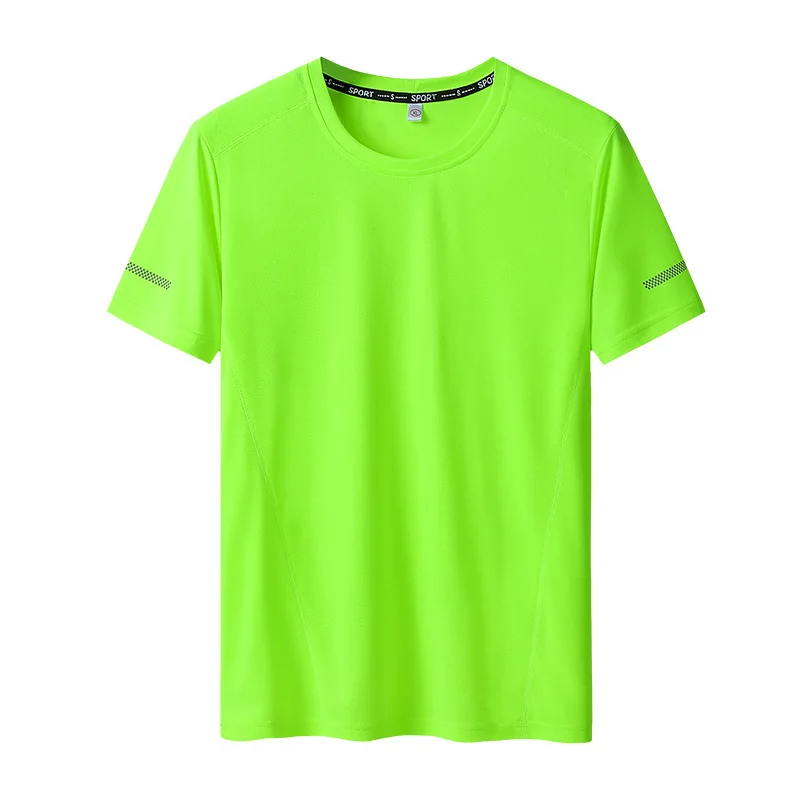 Light green Летние мужские быстросохнущие футболки для кемпинга, походов, тройников, альпинизма, фитнеса, спорта, белые футболки для бега, велоспорта, топы большого размера - Цвет: Light green