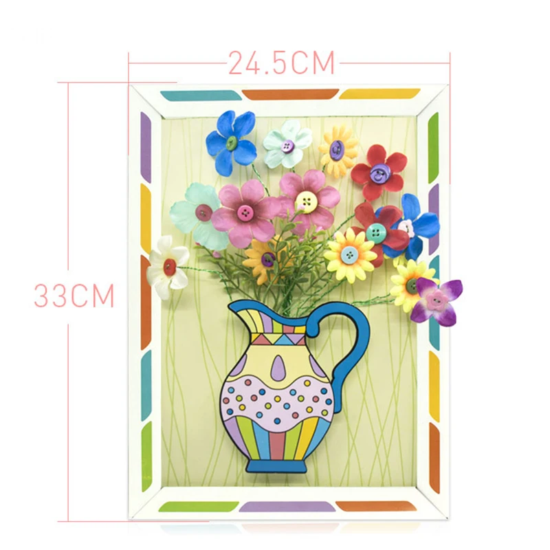 Детский тонкий мотор ручной работы пуговичный букет DIY цветочная композиция