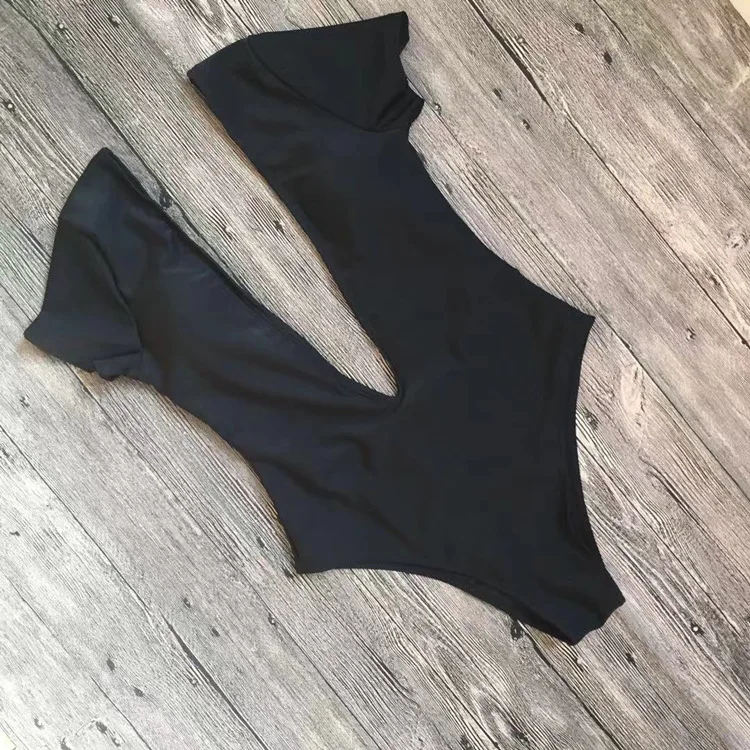 Разноцветное бикини глубокий v образный вырез открытая спина короткий рукав