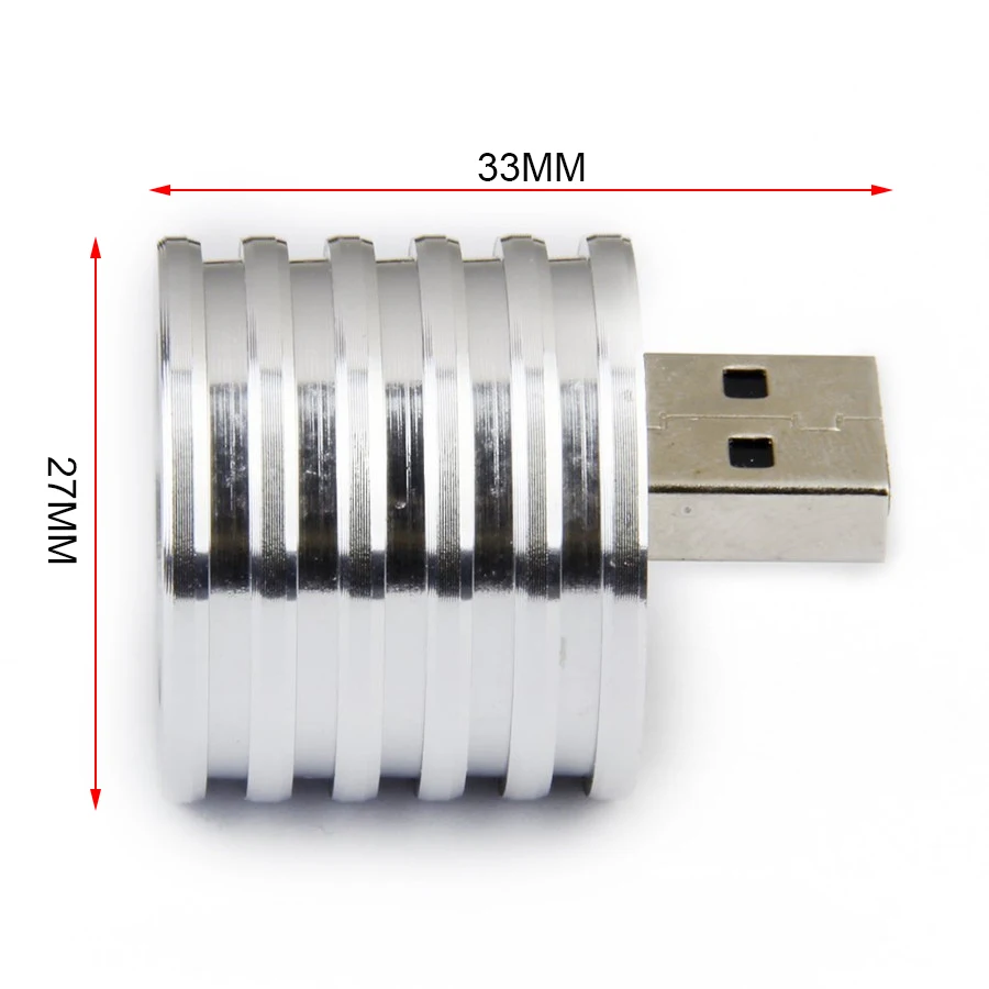 Светодиодный мини портативный прожектор 2 Вт USB 27 мм фонарик круглая алюминиевая