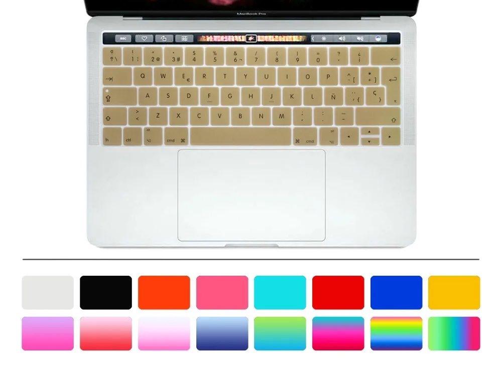 Для MacBook Pro 13 A1706 15 A1707 2016 2017 версия с сенсорной панелью испанский Европейский чехол