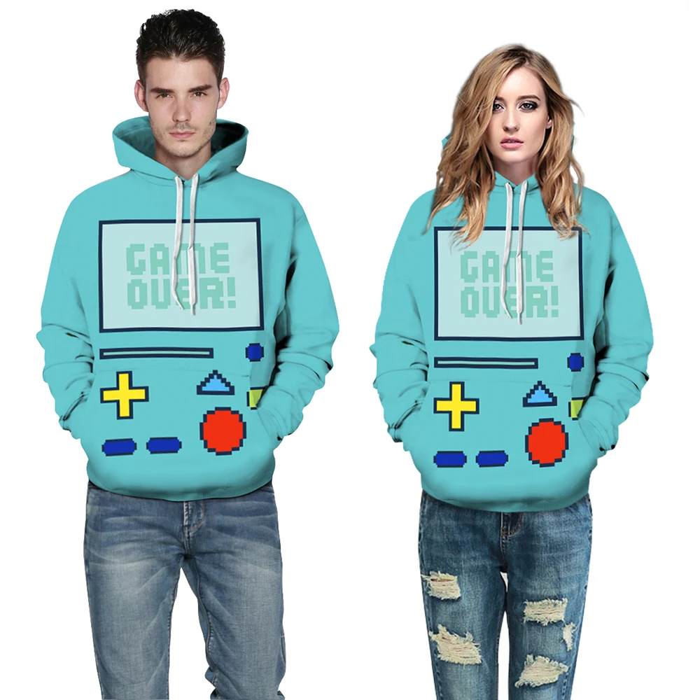 Fashion Hoodeds Interesting Game Over Tetris Machine Sportswear Long Sleeve Vegetables 3D Sweatshirts Men Women Hoodies Coat | Мужская