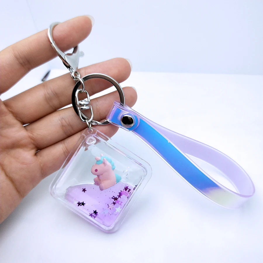 Брелок для ключей в форме сердца плавающий брелок с плавающим единорогом - купить