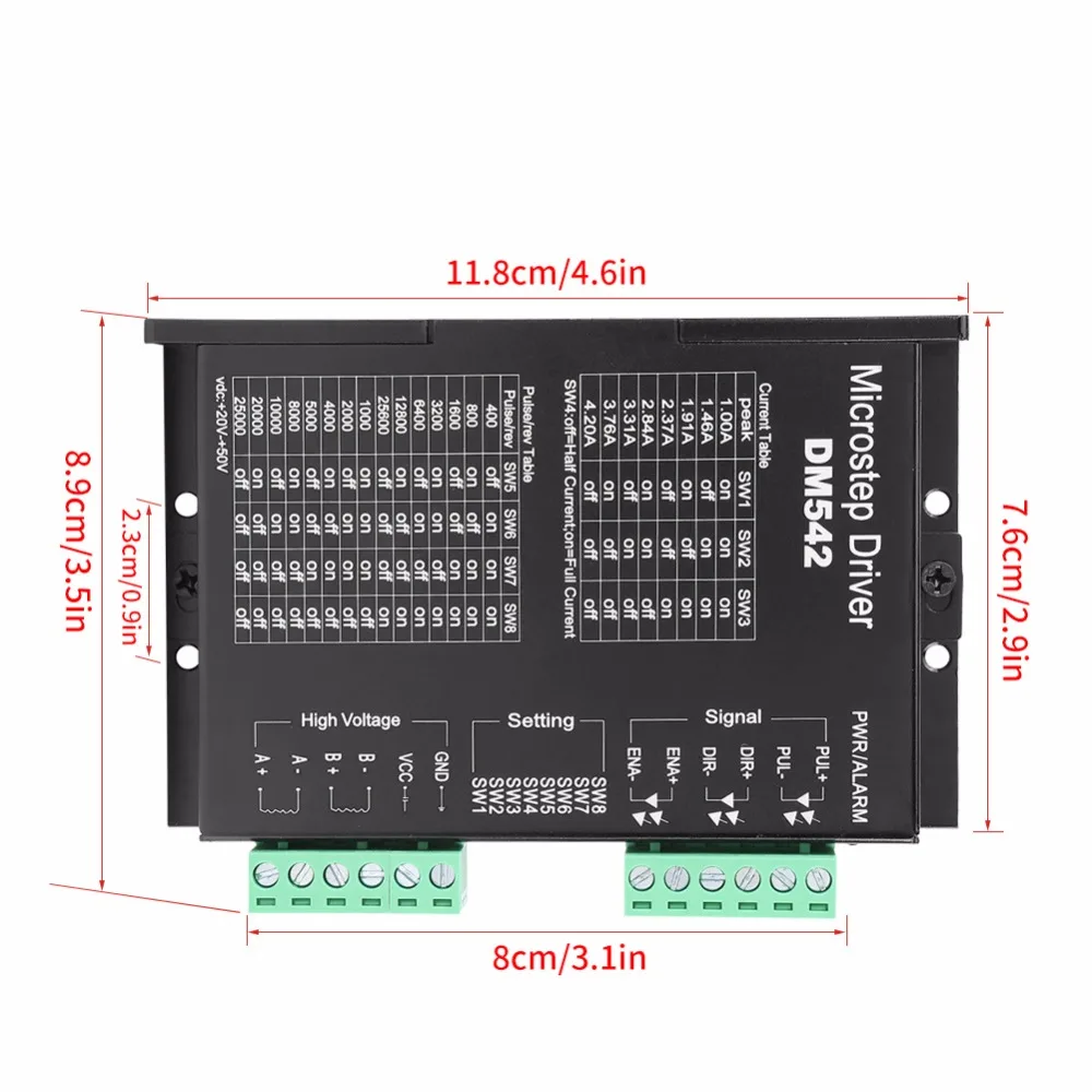 M542H DC 12 32V 3A 128 микрошаговый двигатель драйвер для 2 фазного 4 гибрида 42 57