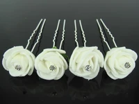 20pcs fashion wedding bridal white flower bud hair pin hair accessory new