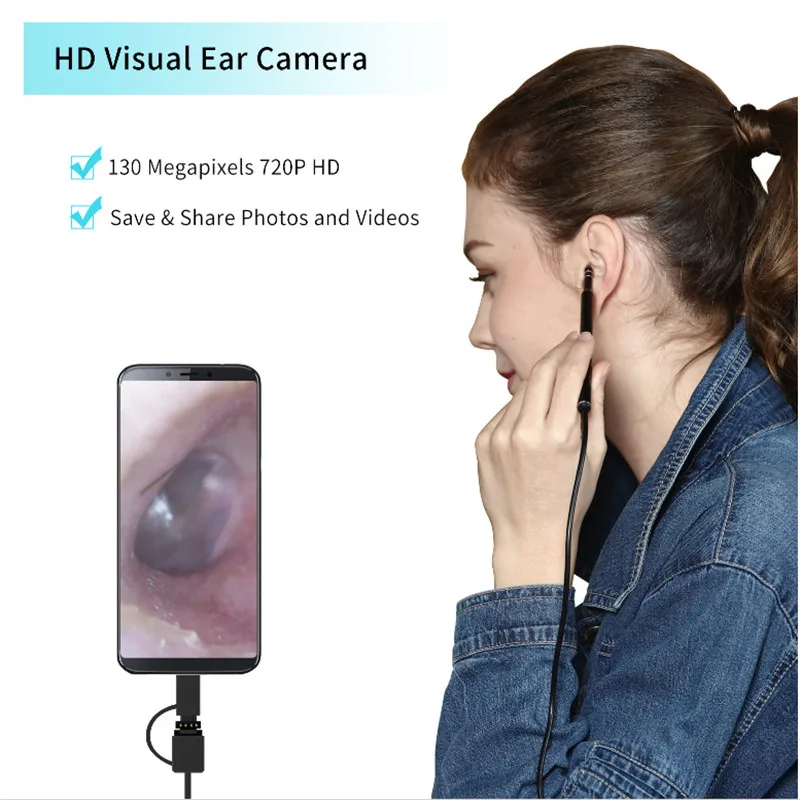 Многофункциональный эндоскоп для android Earpick 3 в 1 USB инструмент очистки ушей HD