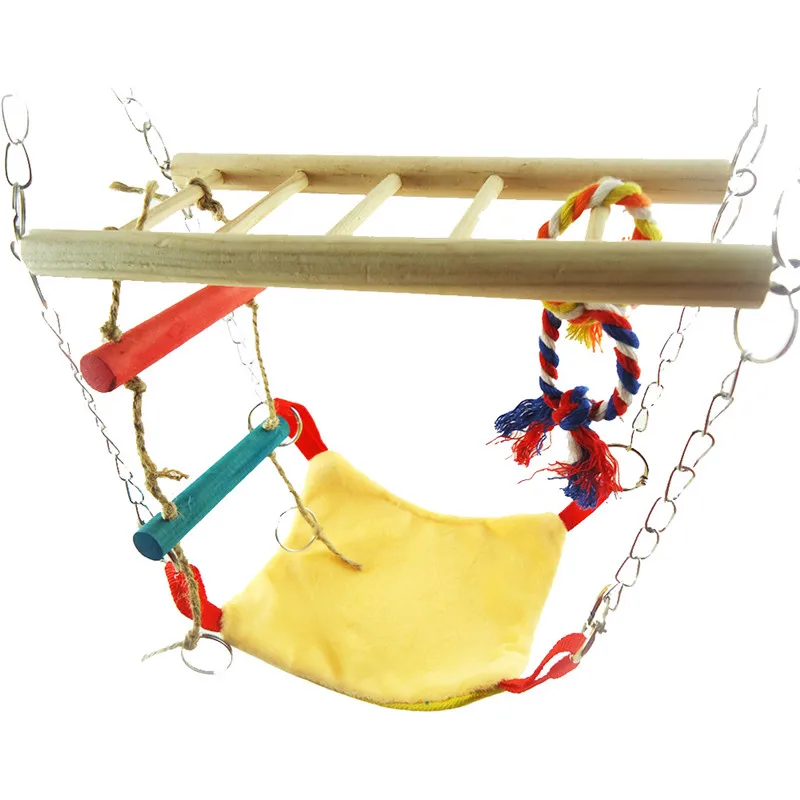 

Chipmunk Small Pet Honey Bag Parrot hamster bird hanging bridge swing hammock hamster climbing grinding bite molar stair toy