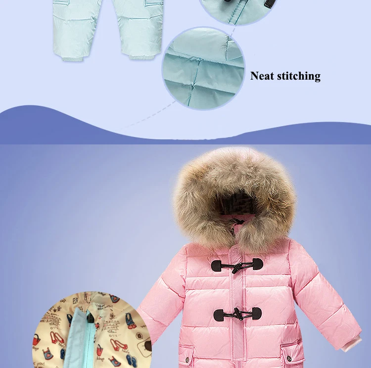 Dollplus/теплые детские зимние комбинезоны; Детский комбинезон; зимний комбинезон на утином пуху для мальчиков и девочек; Детский комбинезон; цельнокроеный комбинезон