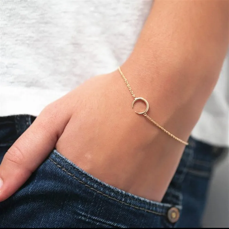 Изящный браслет с подвеской в виде полумесяца изящное небесное ювелирное