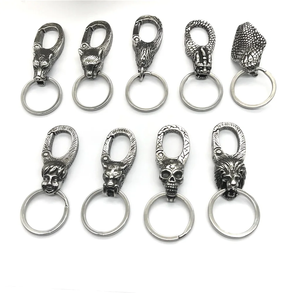 

New Design 316l Stainless Steel Vintage Animal Keychain Men Women Fashion Jewelry Keyring Car Key Chain Gifts