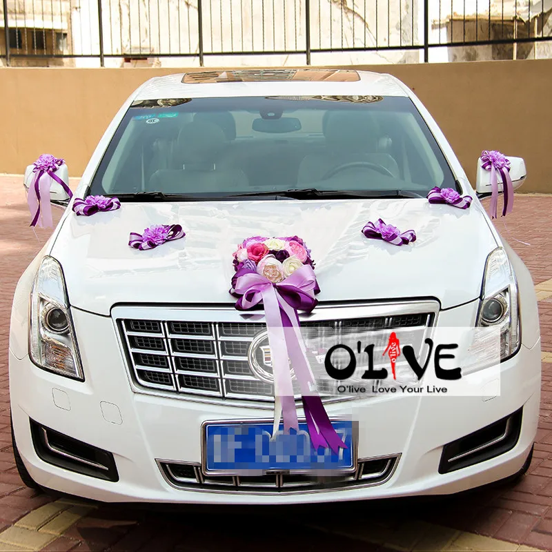 Wedding Car Decoration Flowers Artificial Sucker Ribbon Decorative Wreath DIY Customized Wholesale | Дом и сад
