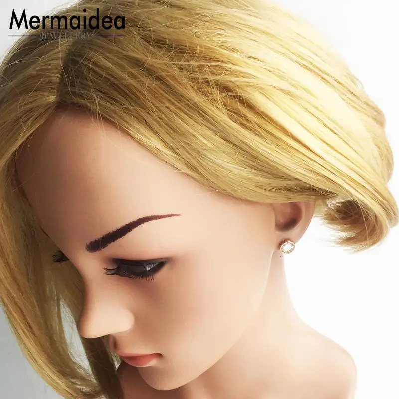 Круглые серьги-гвоздики из розового золота 2020 новые модные ювелирные изделия