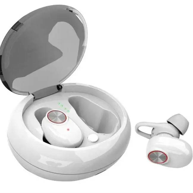 Мини TWS, двойные беспроводные наушники, Bluetooth 5,0, гарнитуры, наушники, гарнитура, стерео музыка с зарядным устройством, Fone De Ouvido Xaomi - Цвет: Белый