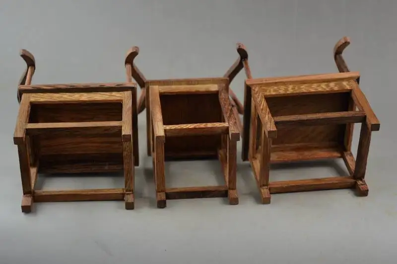 Old China Handwork suanzhi Carving Rare Lucky A Set Of Table &amp Chair Model | Дом и сад