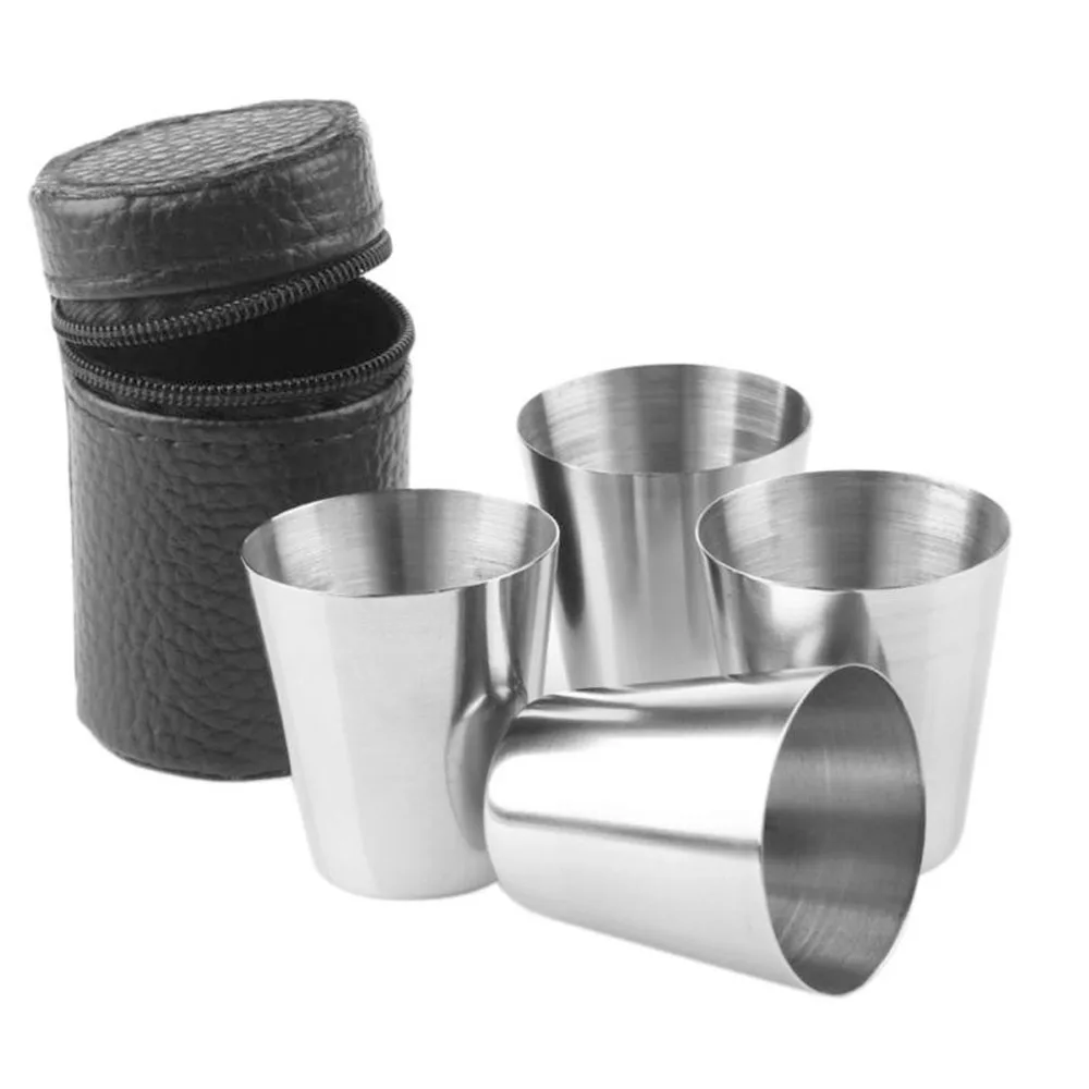 4 шт./компл. 30 мл мини стаканы для виски Нержавеющая сталь вина пивной стакан