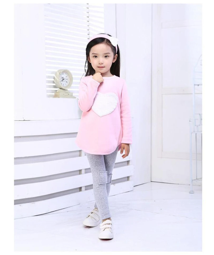 2018 Kid Girl Long Sleeve 3pcs 1pc Hair Band+1pc Shirts+1pc Pants Children's Clothing Set Girls Clothes Suits Pink Red Heart | Детская
