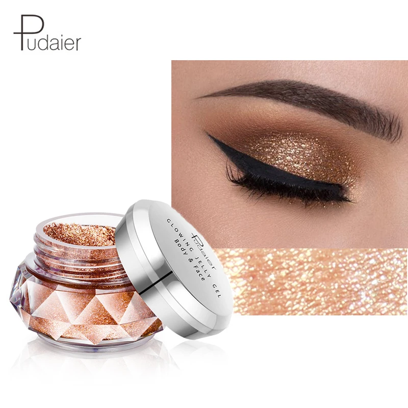 Пудра для век Pudaier тени лица с золотым блеском розовые мерцающие косметический