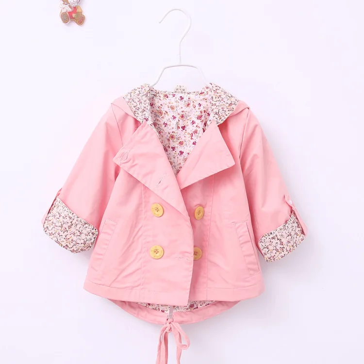 Новинка 2017 года Летняя Детская куртка пальто с цветочным принтом и капюшоном для