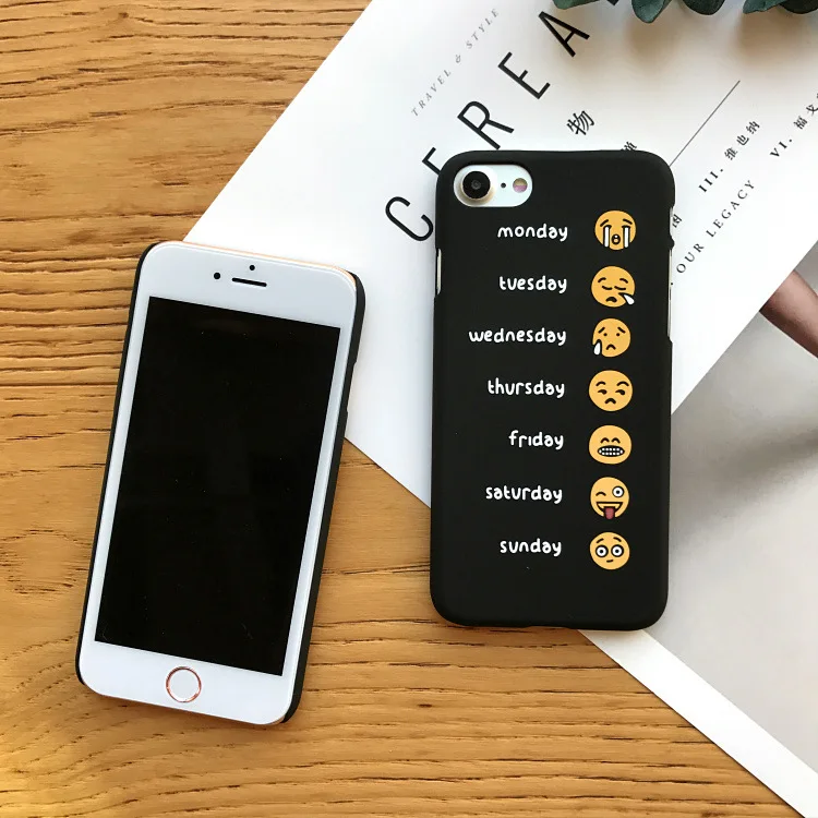 Милый мультяшный набор лица в неделю чехол для телефона iphone 6s 6 Puls жесткий матовый