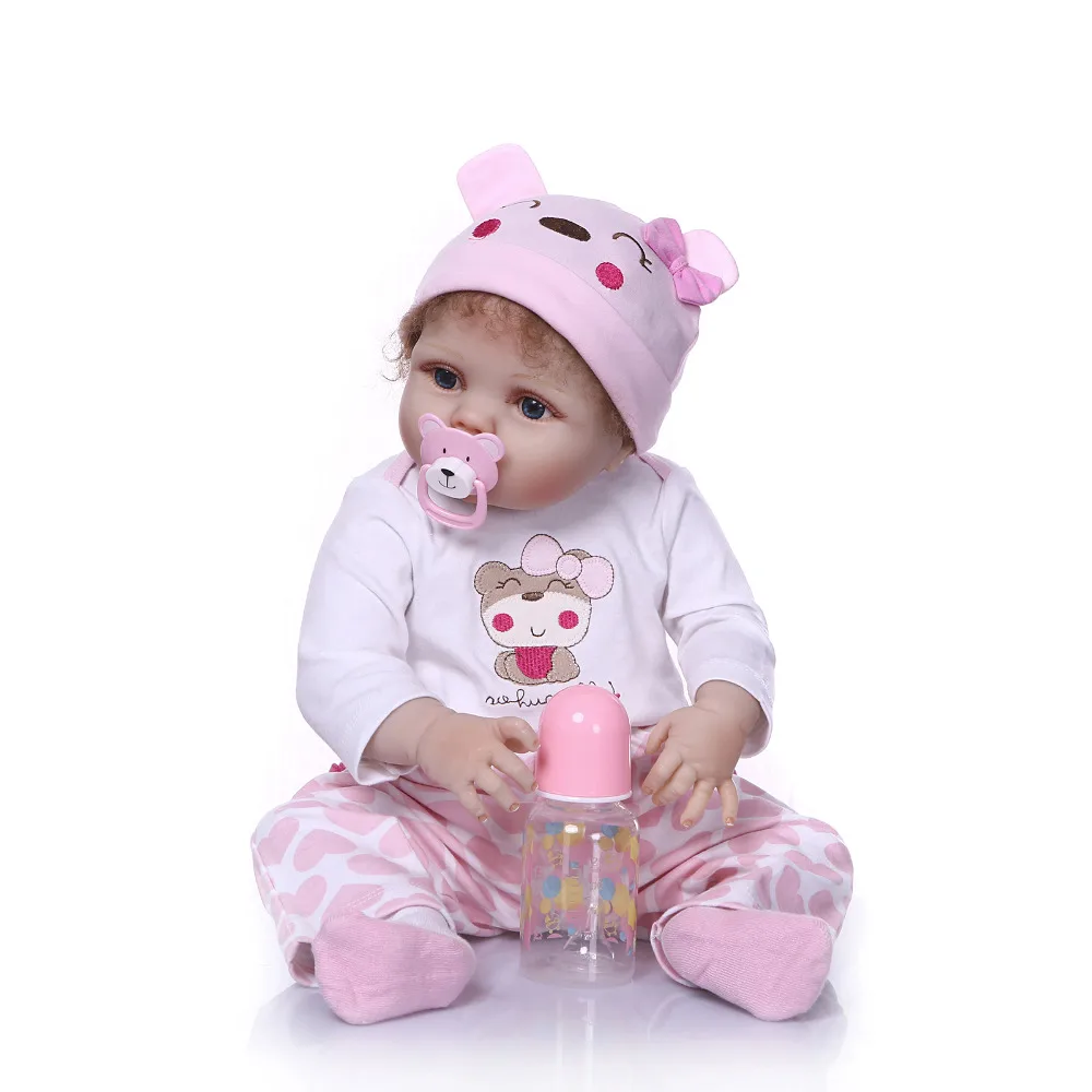 

Nicery 22 дюйма 55 см Bebe Reborn Baby Doll Жесткий Силиконовый мальчик девочка игрушка Reborn Baby Doll подарок для детей серый Головные уборы Bady кукла