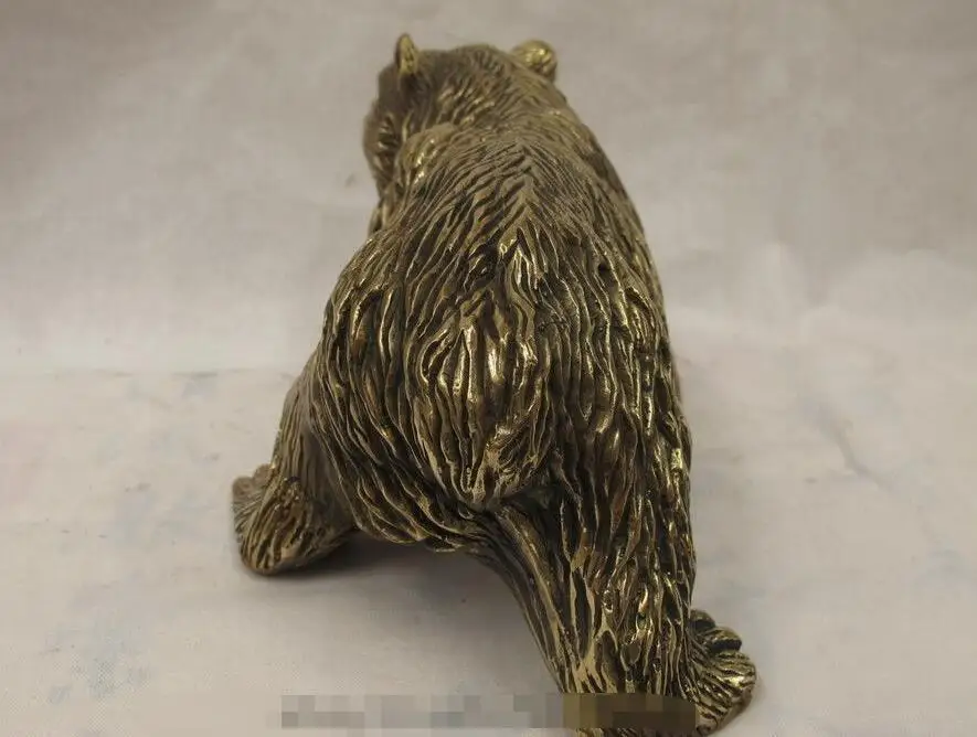 Chinese Folk Copper carving Brown Bear Family Decor art Statue | Дом и сад