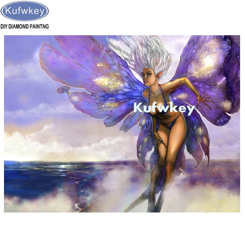 Бабочка фея 5D алмазная вышивка картина эльфа в стиле карикатуры мозаика из страз девочки в подарок.