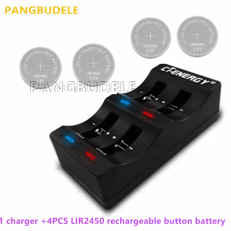 Универсальное зарядное устройство LIR2450 с 4 слотами и USB интерфейсом 1 шт. +
