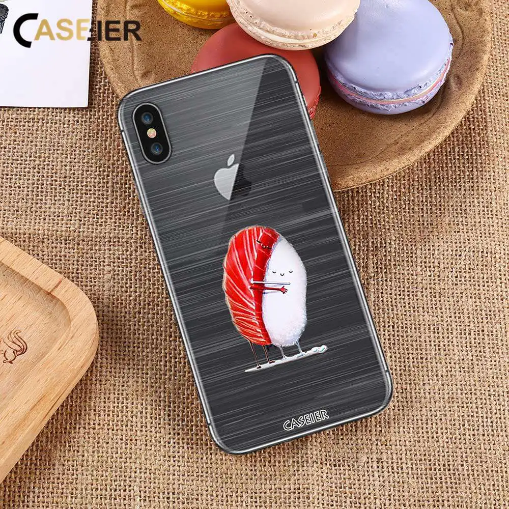 CASEIER Clear Soft TPU Case For iPhone X 7 8 6 6S Plus Silicone Japanese Style 5 5S SE Back Cover Funda Capa |