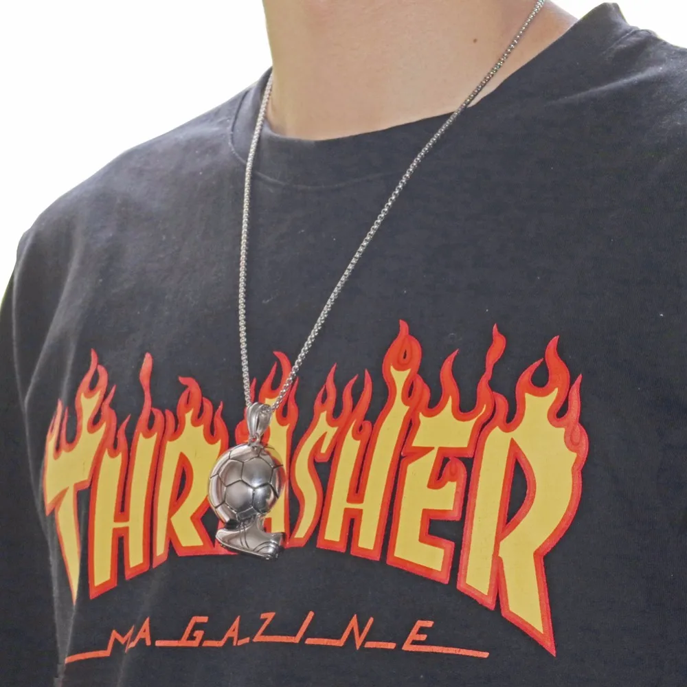 Спортивный футбол и обувь из нержавеющей стали подвеска ожерелье титановой