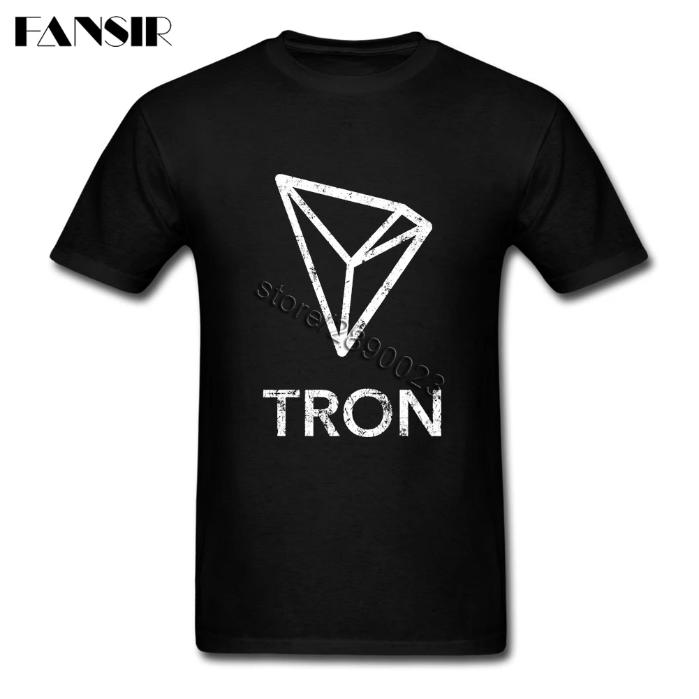 Винтаж Tron монета криптовалюта футболка с короткими рукавами для взрослых