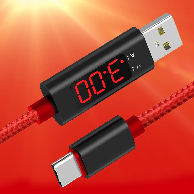 NOHON LED Display USB Type C Charging Data Cable For SamSung Gaxaly S8 Plus Fast Charge Xiaomi Mi 6 Huawei P9 Charger Cables | Мобильные