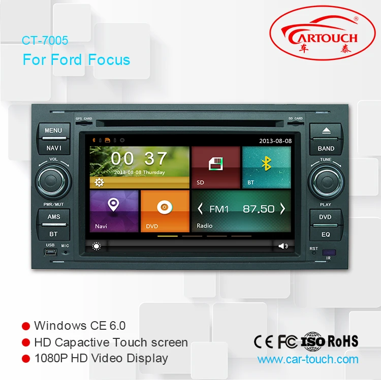 Автомобильный мультимедийный плеер GPS Авторадио 2 Din 7 дюймов для Ford/Mondeo/Focus/Transit/C-MAX