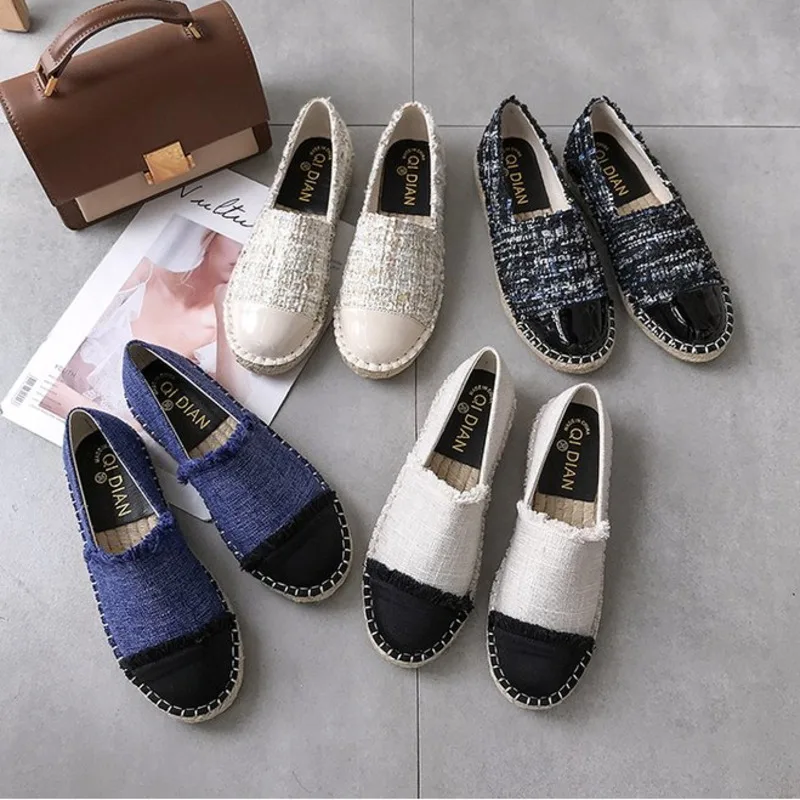 2019 г. Осенние эспадрильи лоферы женская обувь черные женские туфли на плоской