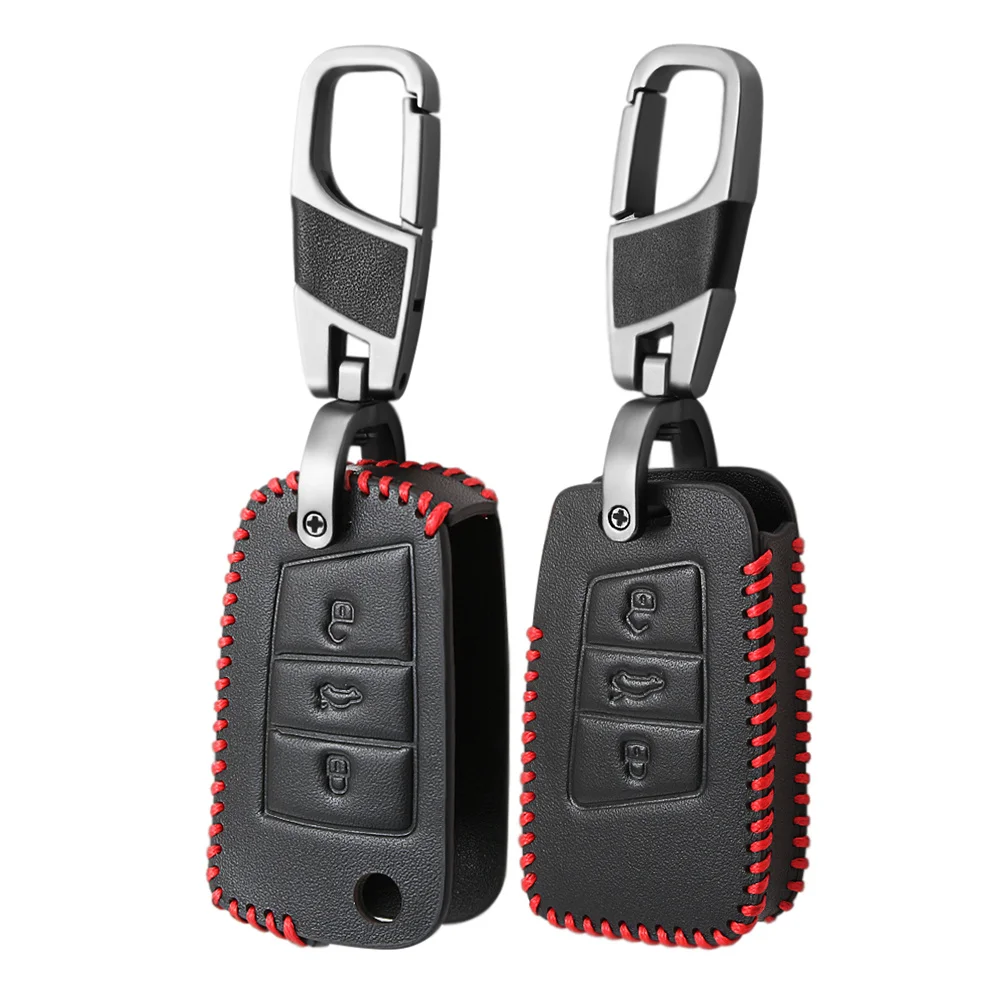 Кожаный чехол для автомобильного ключа VW Volkswagen Tiguan mk2 Magotan CC Passat b6 B8 Polo Golf 4 5 6 7 mk7 Jetta