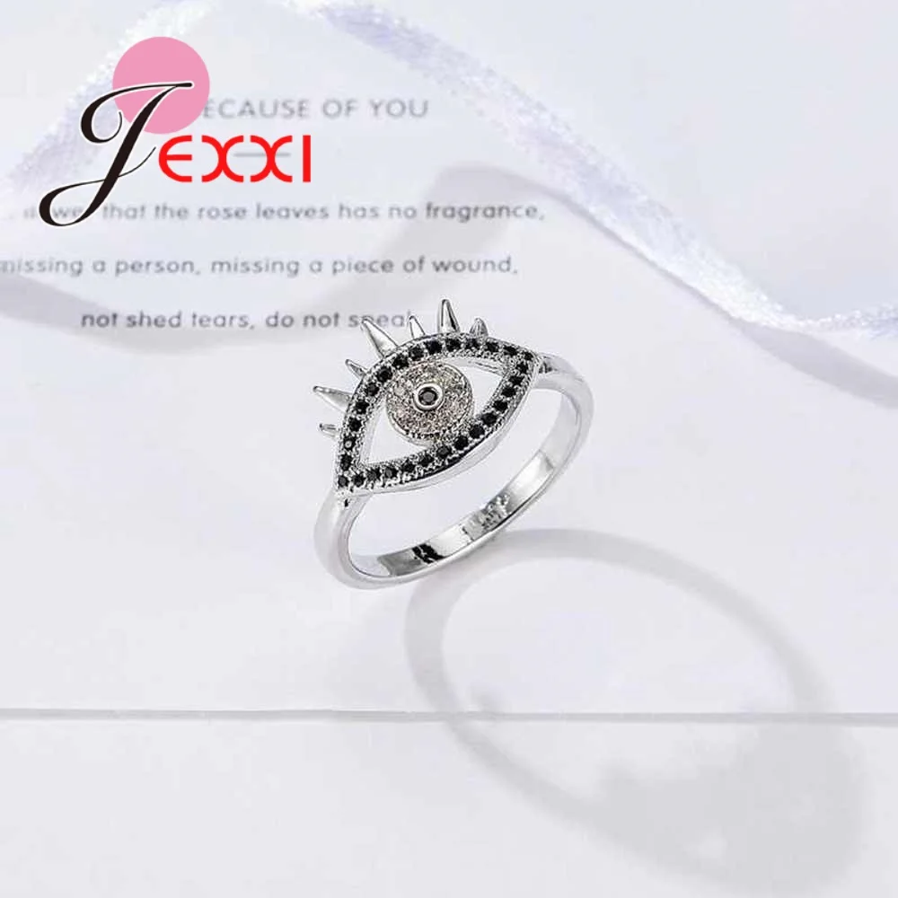 Кольцо в форме глаза из серебра 925 пробы с кристаллами|925 sterling silver jewelry|silver jewelryring |